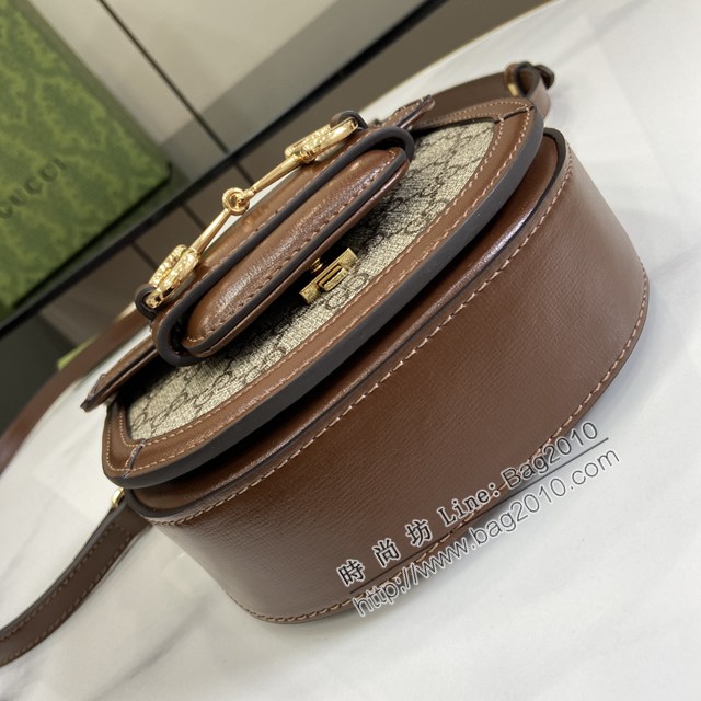 Gucci專櫃古馳最新款Horsebit 1955系列迷你手提包單肩斜挎女包 jh2499型號：781387
